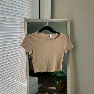 Princess Polly Beige Short-sleeve Crop Top